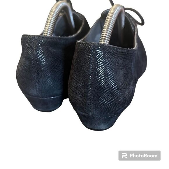 Aerosoles Shoes Womens 7.5 M Orange Sota Wedge Black Fabric Lace Up - Picture 4 of 5